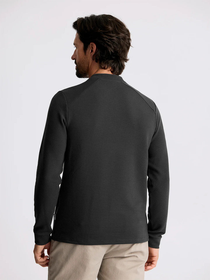 Free Fly Men's Waffle Long Sleeve Henley: Midnight