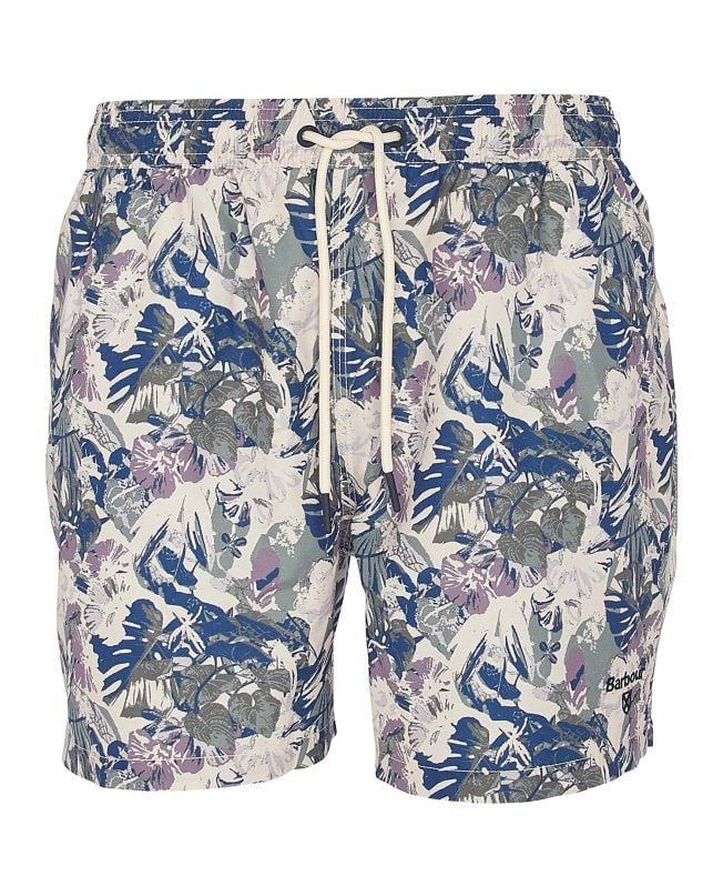 Barbour Hindle Palm-Leaf Swim Shorts: Olive