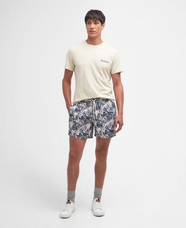 Barbour Hindle Palm-Leaf Swim Shorts: Olive