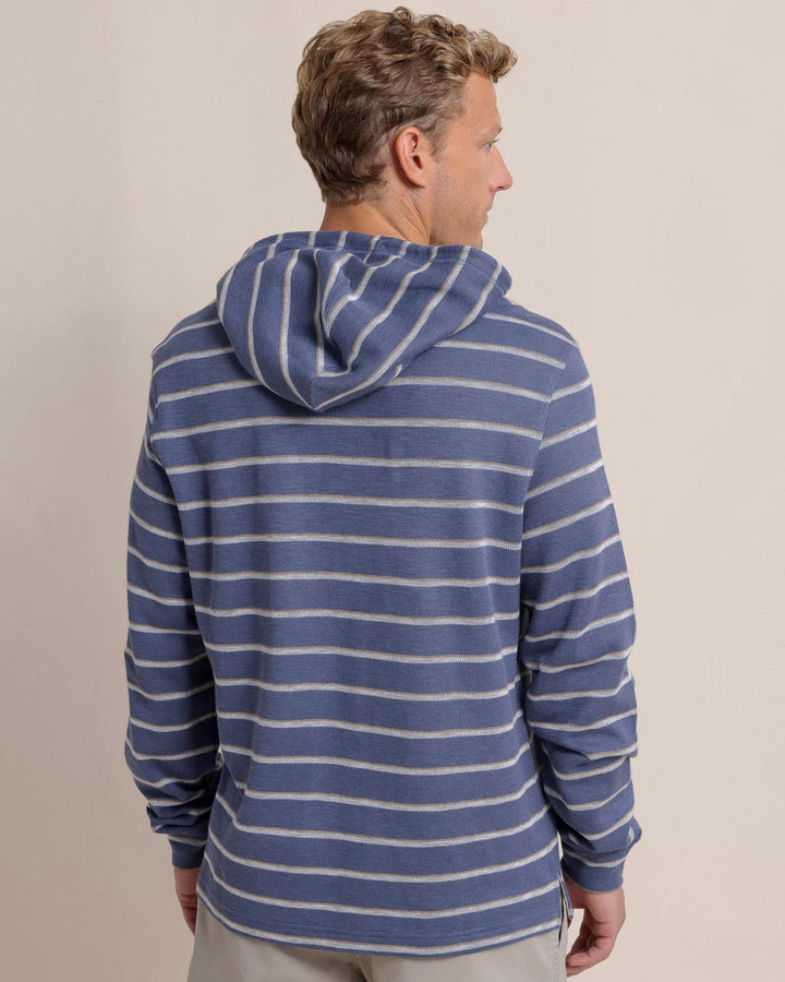 Southern Tide Bay View Stripe Hoodie: Light Indigo