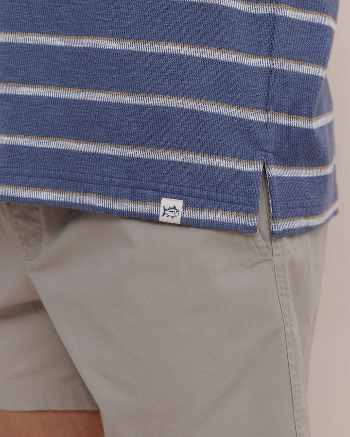 Southern Tide Bay View Stripe Hoodie: Light Indigo