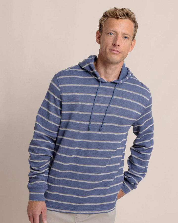 Southern Tide Bay View Stripe Hoodie: Light Indigo