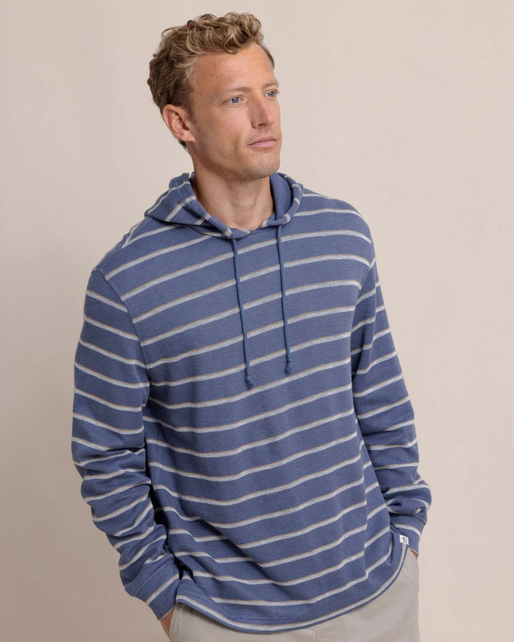 Southern Tide Bay View Stripe Hoodie: Light Indigo