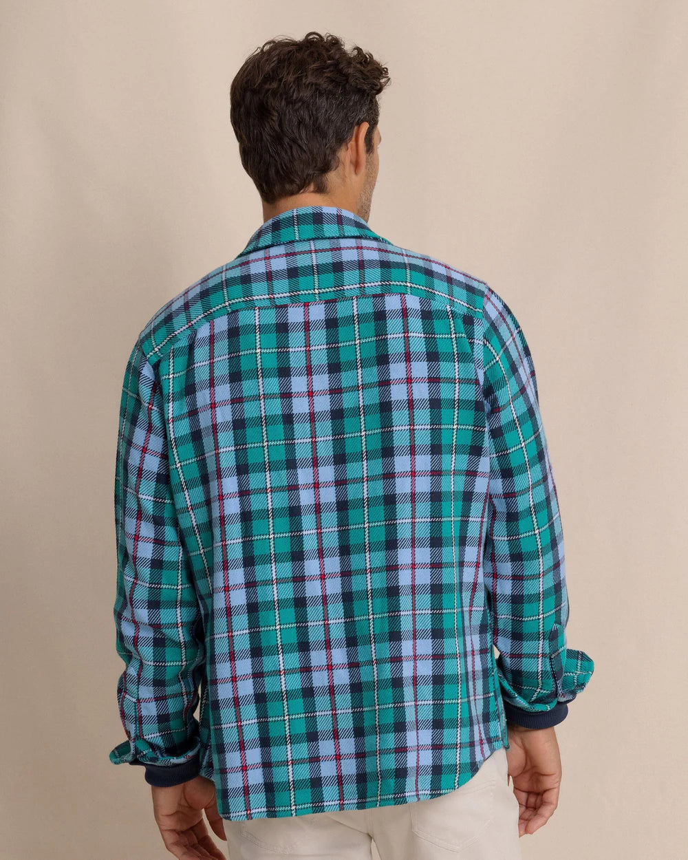 Southern Tide Beach Bluff Plaid Twill Shirt: Spruce Shade