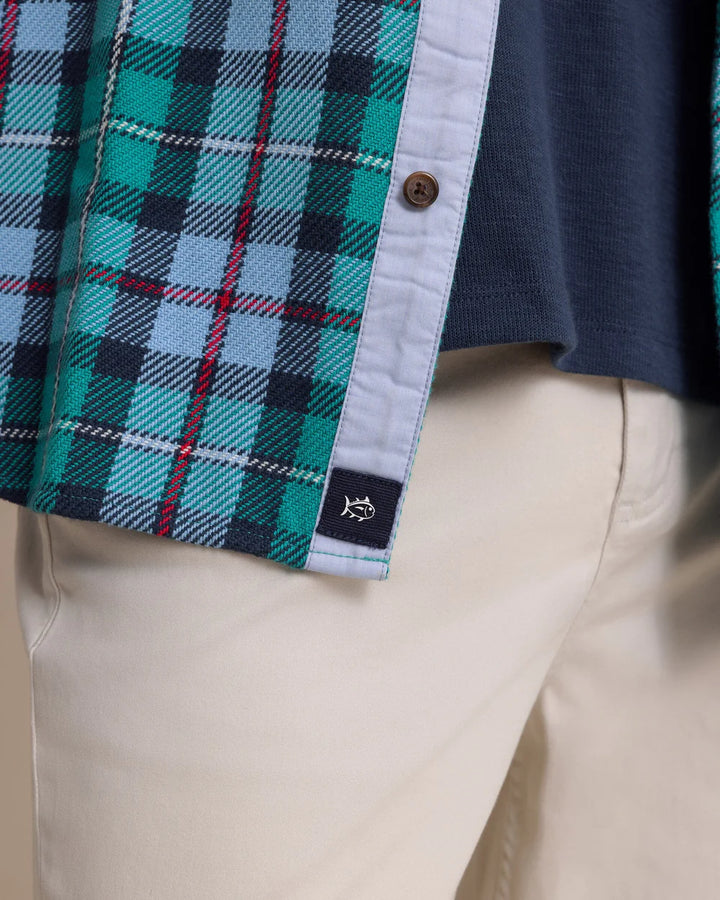 Southern Tide Beach Bluff Plaid Twill Shirt: Spruce Shade