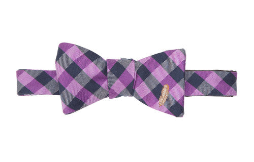 Southern Proper Feather Check Bow Tie: Purple