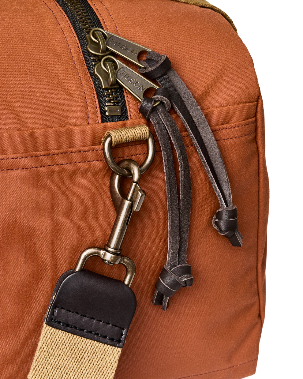 Filson Small Tin Cloth Duffle Bag: Rust
