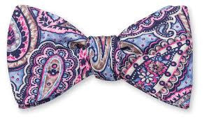 R. Hanauer Blue/Fuchsia Bernadette Paisley Bow Tie