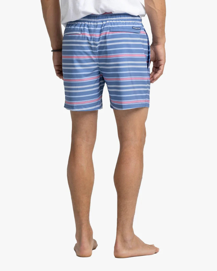 Southern Tide Breton Stripe Swim Trunk: Coronet Blue