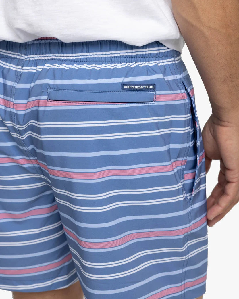 Southern Tide Breton Stripe Swim Trunk: Coronet Blue