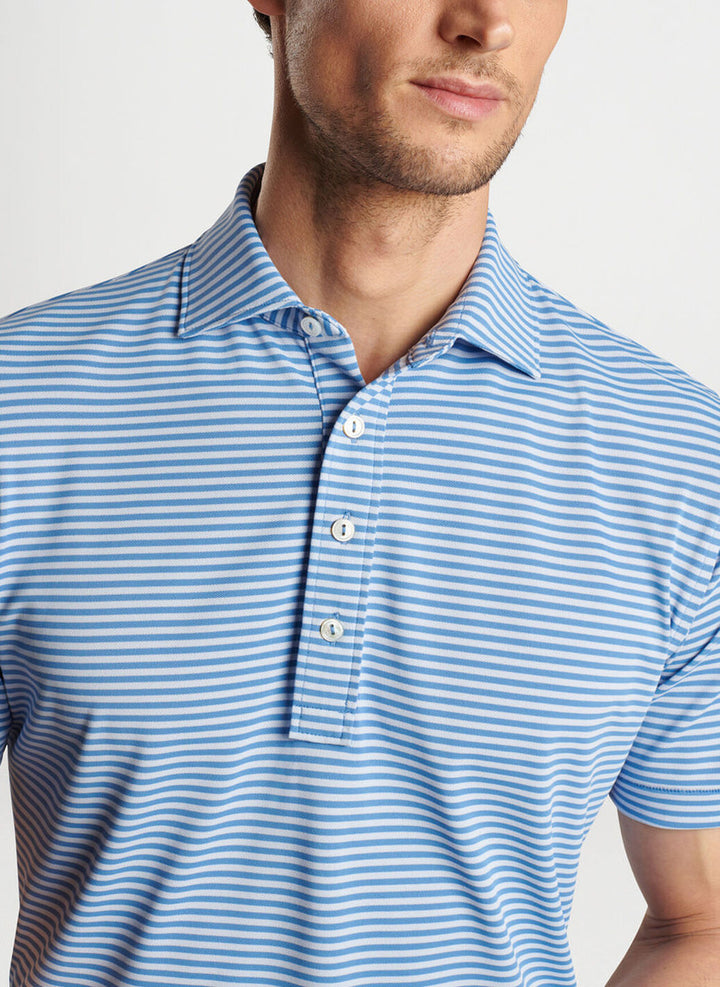 Peter Millar Crown Crafted Mood Performance Mesh Polo: Brook Blue