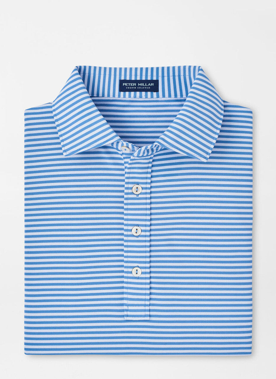 Peter Millar Crown Crafted Mood Performance Mesh Polo: Brook Blue