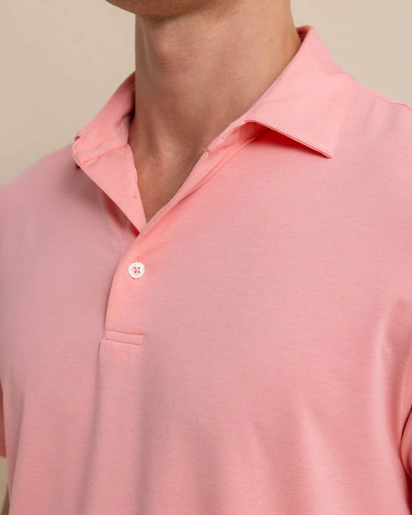 Southern Tide brrr°®-eeze Heather Performance Polo Shirt: Flamingo Pink