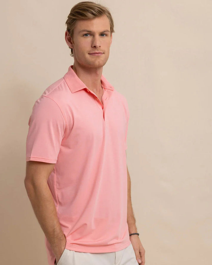 Southern Tide brrr°®-eeze Heather Performance Polo Shirt: Flamingo Pink