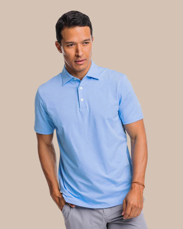 Southern Tide brrr°®-eeze Heather Performance Polo Shirt: Ocean Channel