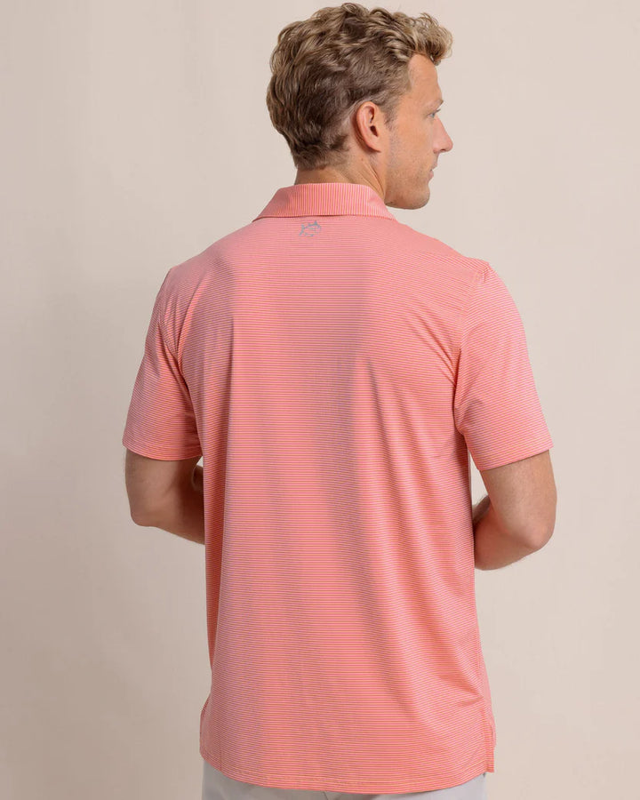 Southern Tide brrr°-eeze Meadowbrook Stripe Polo: Cantaloupe