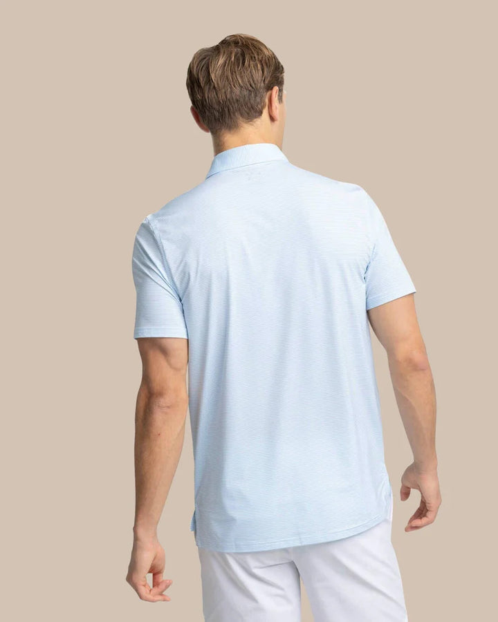 Southern Tide brrr°-eeze Meadowbrook Stripe Polo: Clearwater Blue