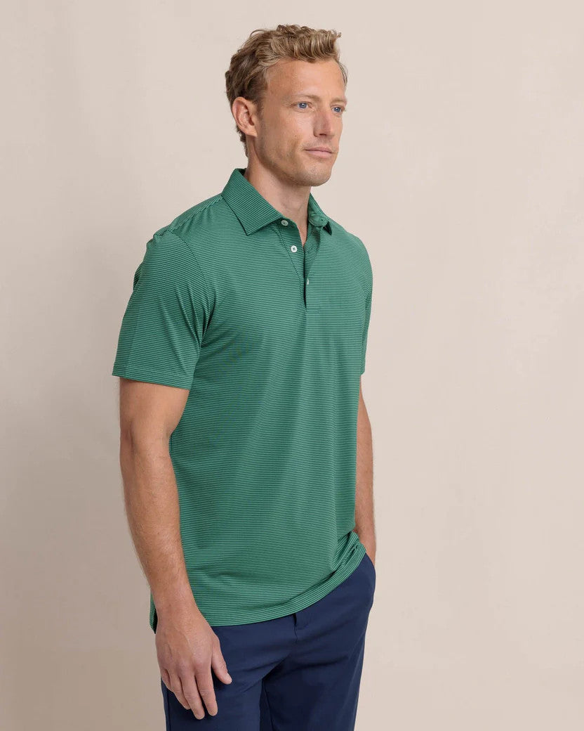 Southern Tide brrr°-eeze Meadowbrook Stripe Polo: Fir