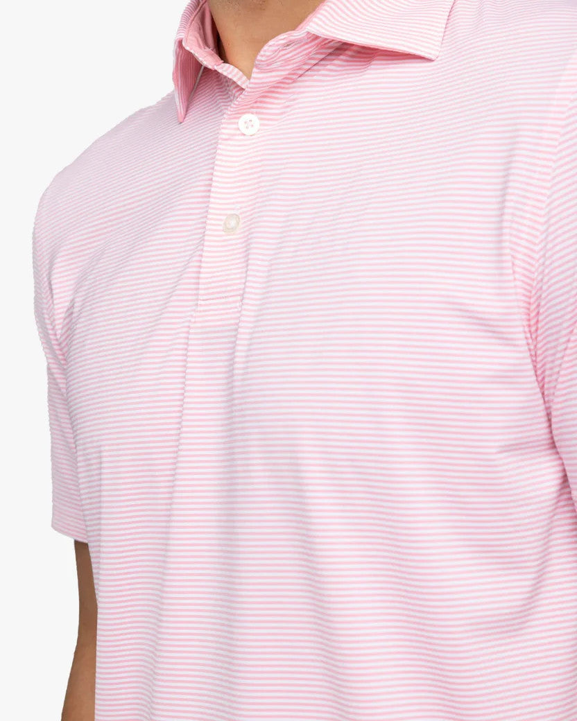 Southern Tide brrr°-eeze Meadowbrook Stripe Polo: Geranium Pink