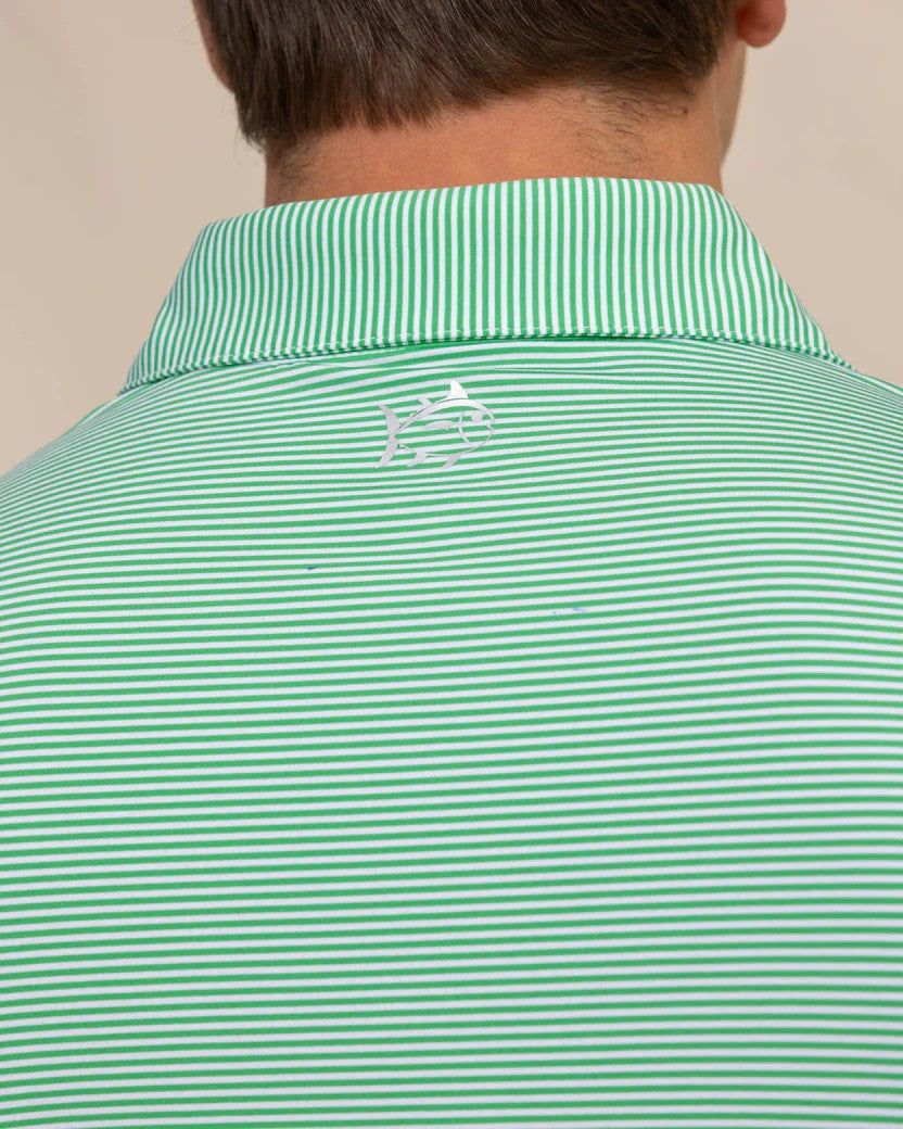 Southern Tide brrr°-eeze Meadowbrook Stripe Polo: Lawn Green