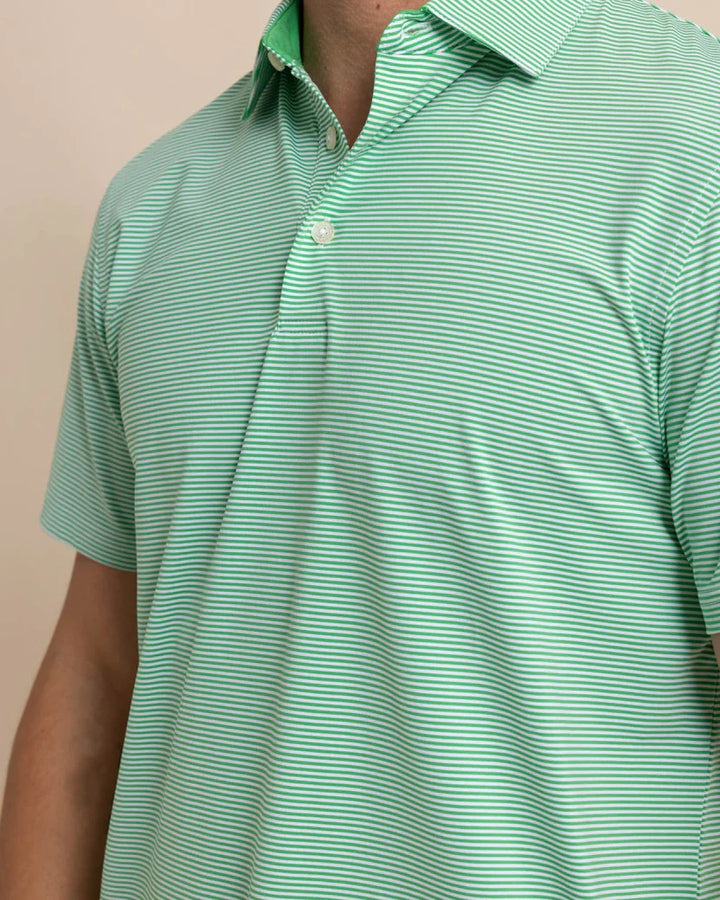 Southern Tide brrr°-eeze Meadowbrook Stripe Polo: Lawn Green