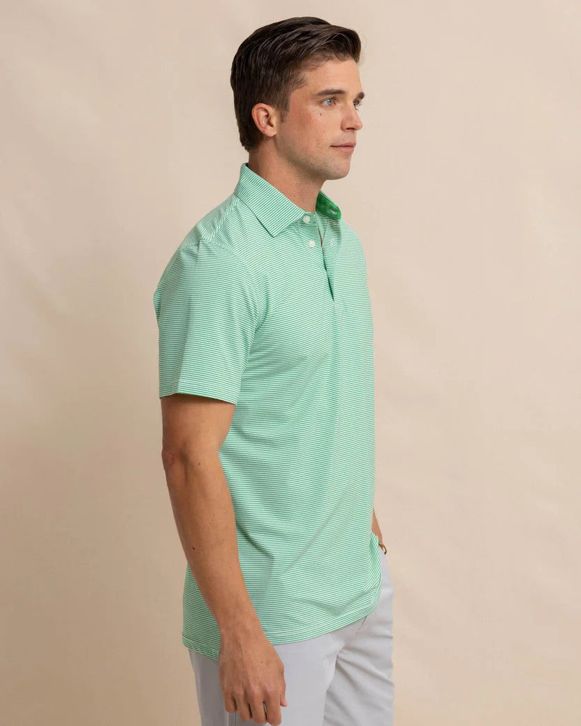 Southern Tide brrr°-eeze Meadowbrook Stripe Polo: Lawn Green