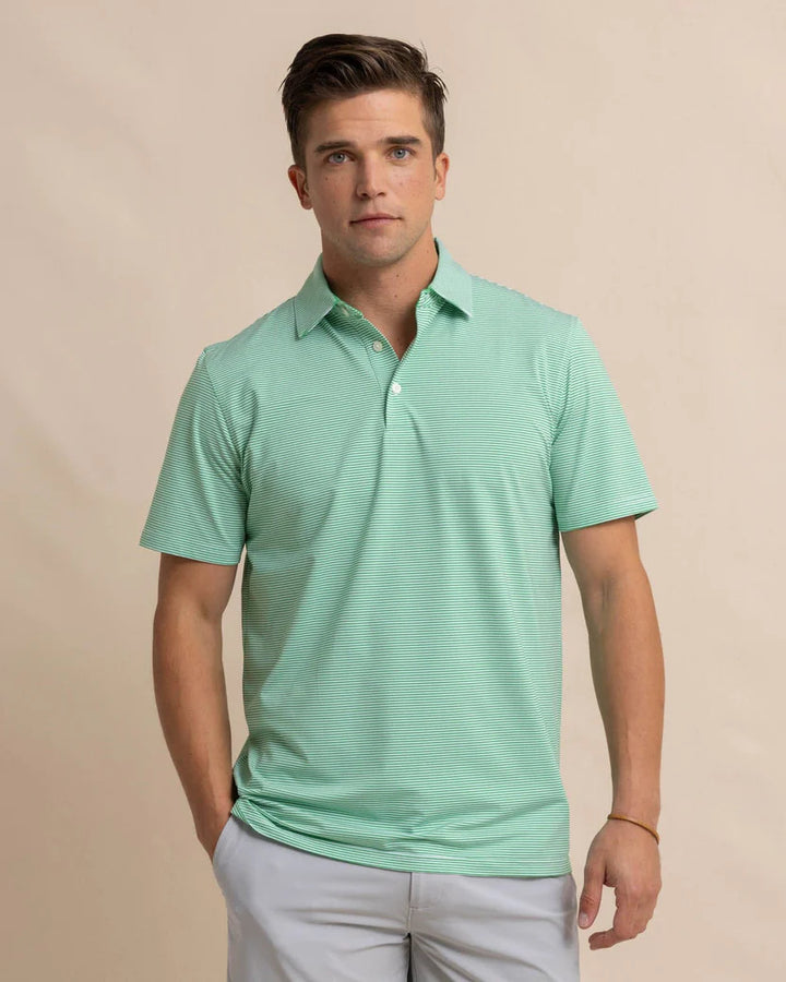 Southern Tide brrr°-eeze Meadowbrook Stripe Polo: Lawn Green