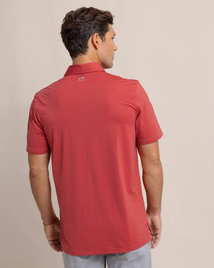 Southern Tide brrr°-eeze Meadowbrook Stripe Polo: Mineral Red