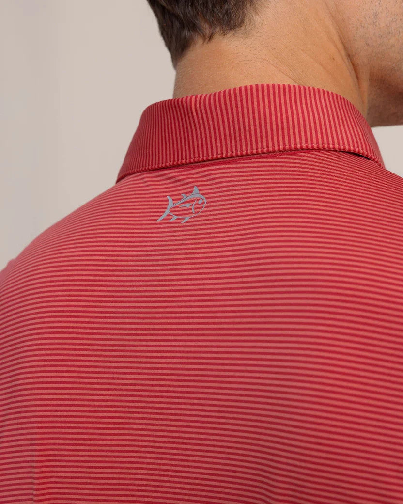 Southern Tide brrr°-eeze Meadowbrook Stripe Polo: Mineral Red