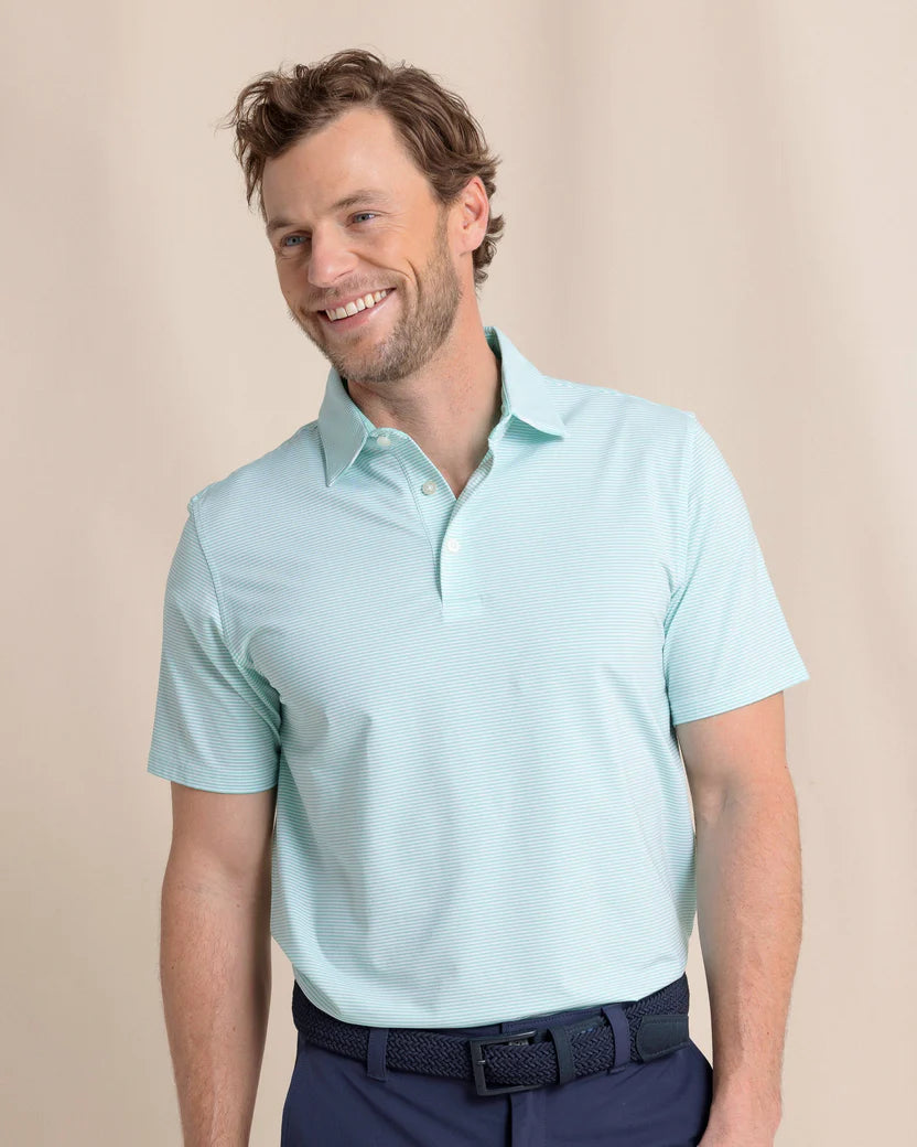 Southern Tide brrr°-eeze Meadowbrook Stripe Polo: Mint