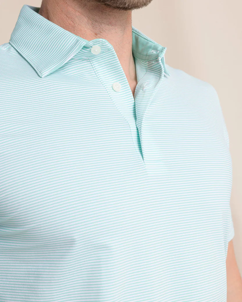 Southern Tide brrr°-eeze Meadowbrook Stripe Polo: Mint