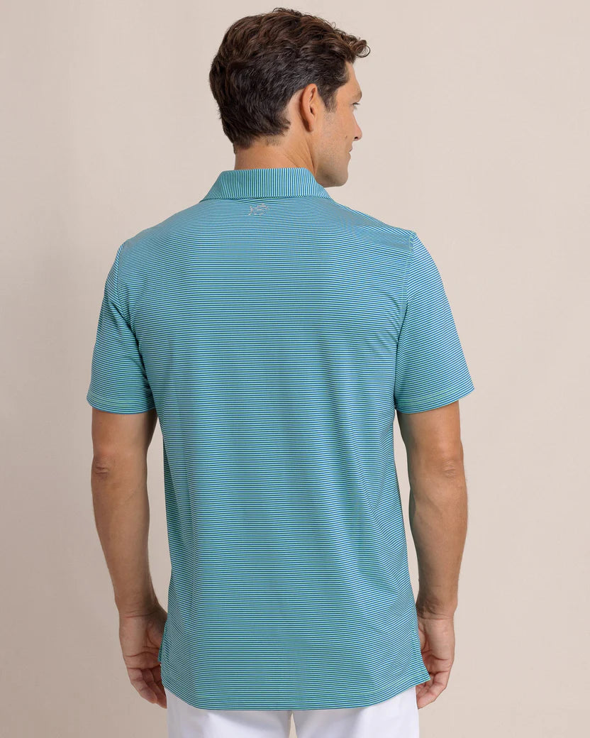 Southern Tide brrr°-eeze Meadowbrook Stripe Polo: Parakeet