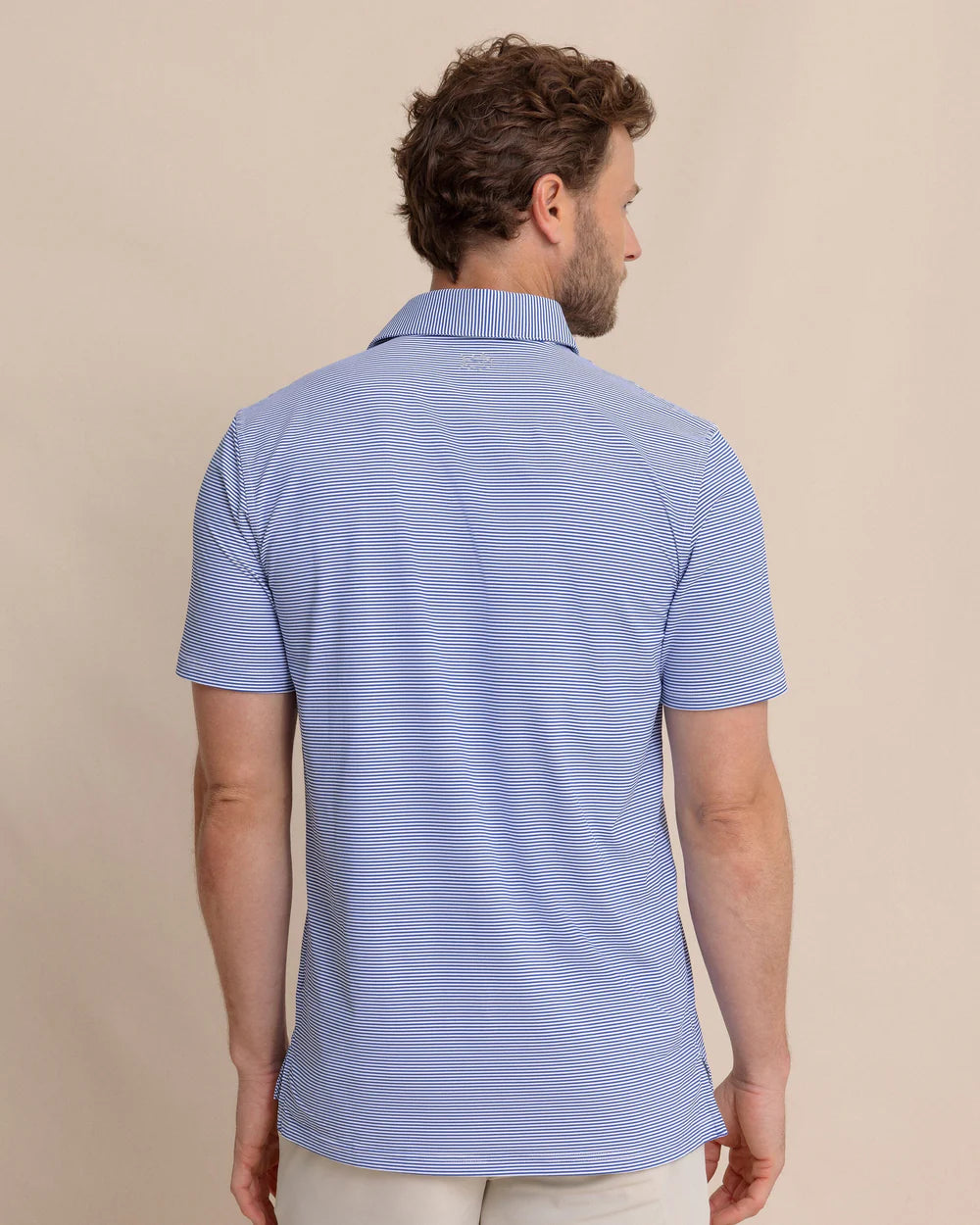 Southern Tide brrr°-eeze Meadowbrook Stripe Polo: Surf Blue