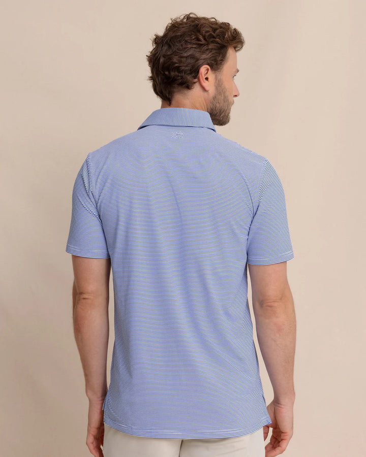 Southern Tide brrr°-eeze Meadowbrook Stripe Polo: Surf Blue