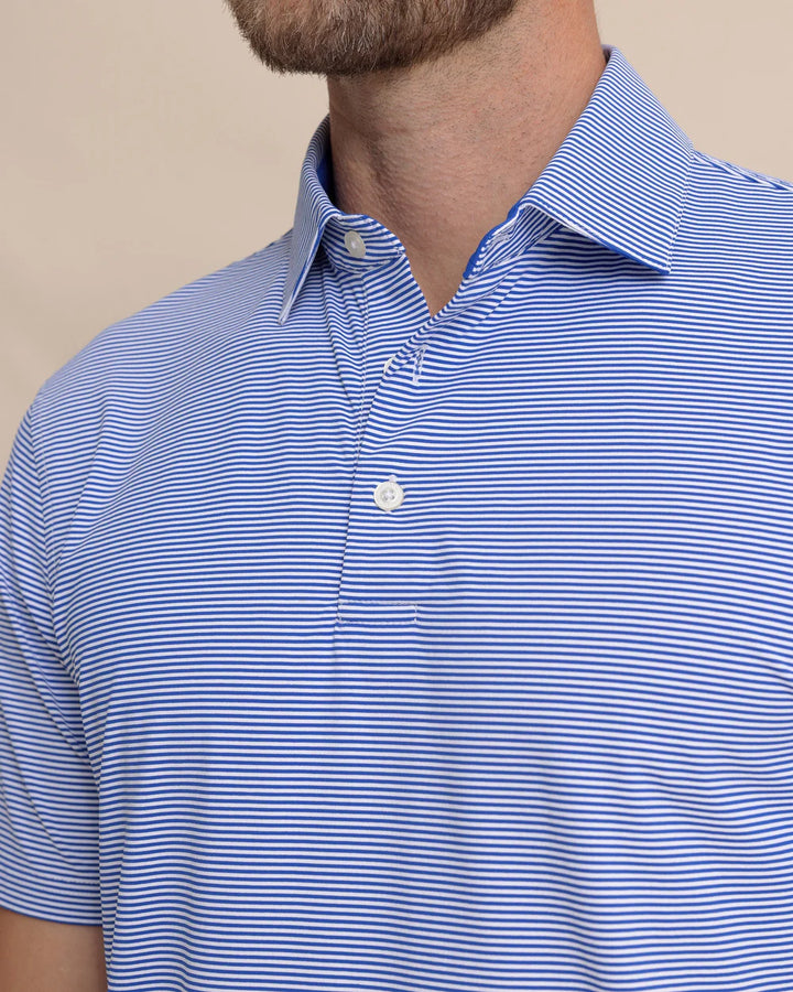 Southern Tide brrr°-eeze Meadowbrook Stripe Polo: Surf Blue