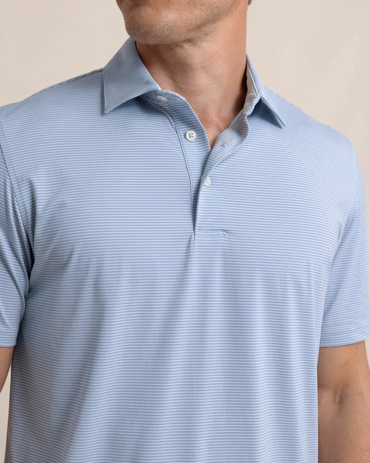 Southern Tide brrr°-eeze Meadowbrook Stripe Polo: Triumph Blue