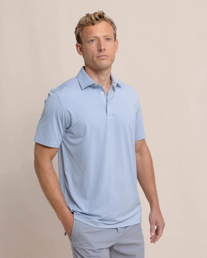 Southern Tide brrr°-eeze Meadowbrook Stripe Polo: Triumph Blue