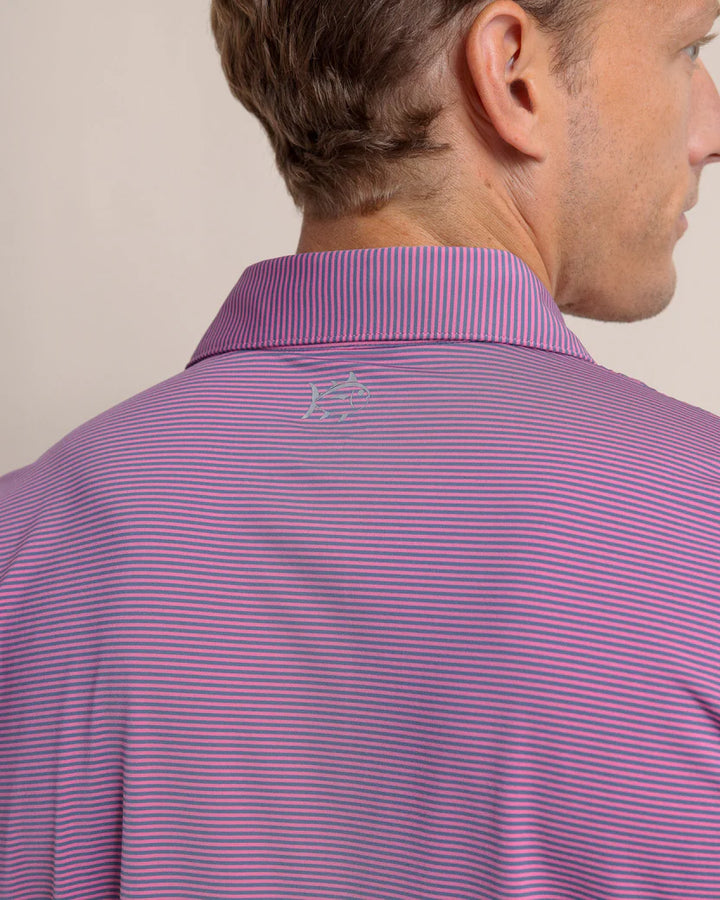 Southern Tide brrr°-eeze Meadowbrook Stripe Polo: Very Berry