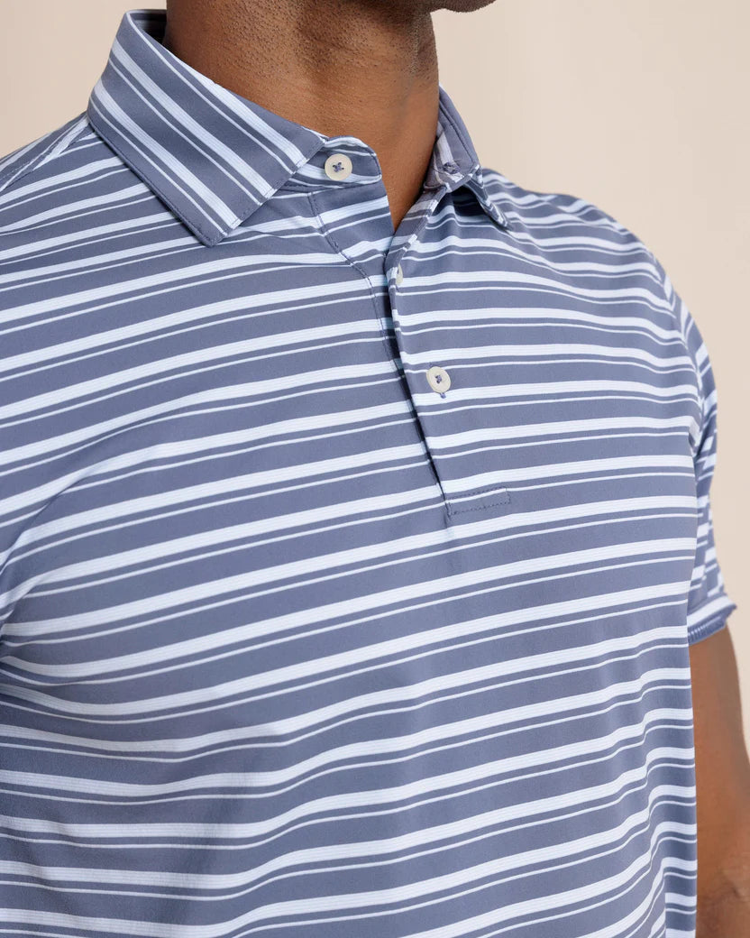 Southern Tide Brrreeze Pearl Cove Stripe Polo: Light Indigo