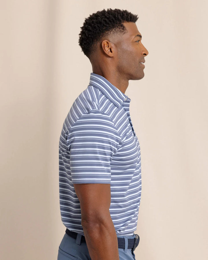Southern Tide Brrreeze Pearl Cove Stripe Polo: Light Indigo