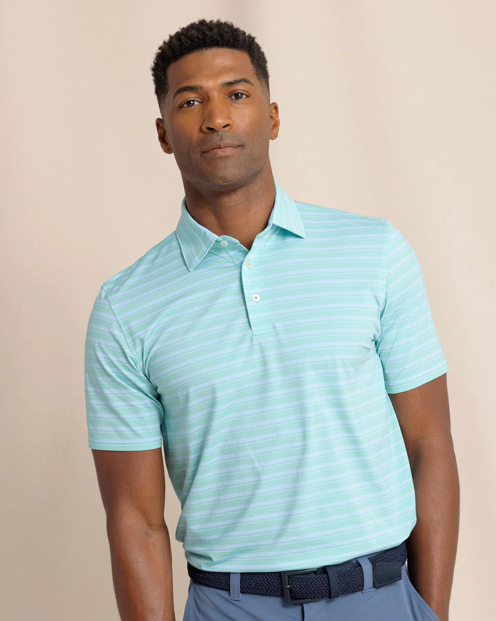 Southern Tide Brrreeze Pearl Cove Stripe Polo: Mint