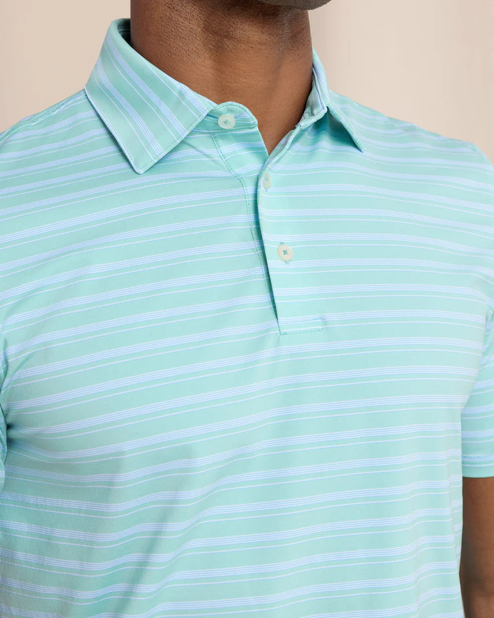 Southern Tide Brrreeze Pearl Cove Stripe Polo: Mint