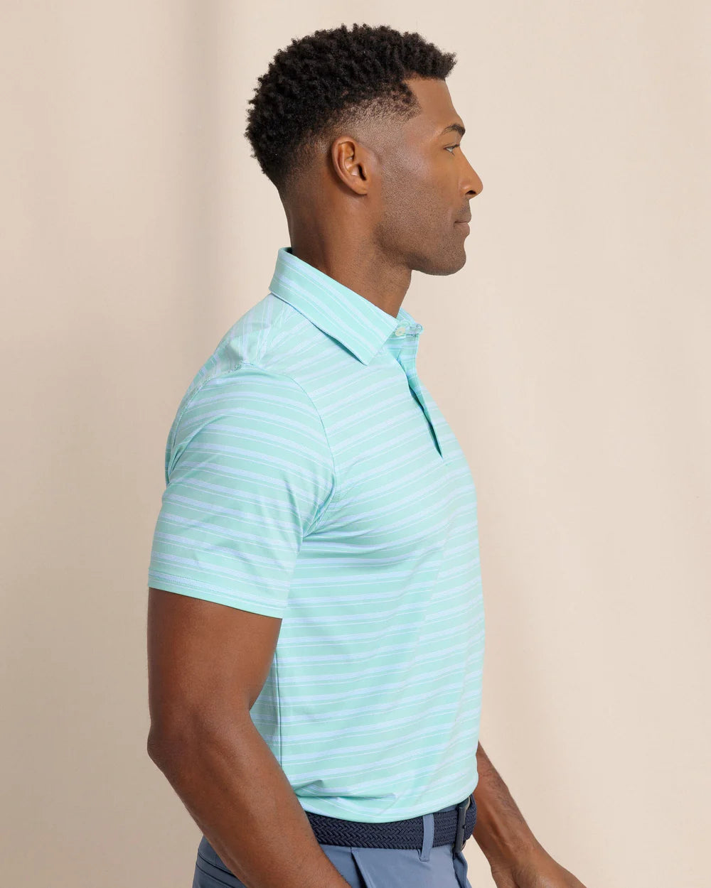 Southern Tide Brrreeze Pearl Cove Stripe Polo: Mint