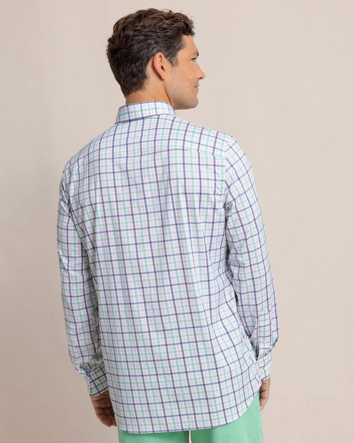 Southern Tide brrr°® Intercoastal Glenmoor Plaid Long Sleeve Sport Shirt: Parfait Pink