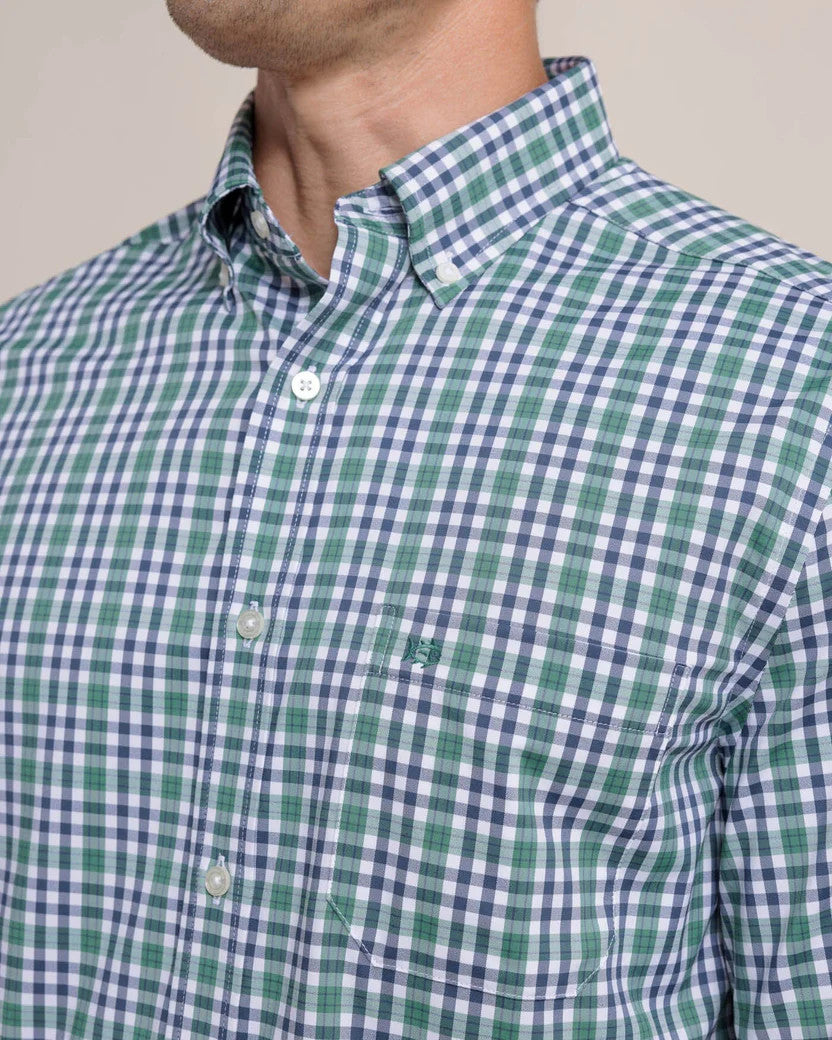 Southern Tide Brrr Intercoastal Haywood Plaid Sport Shirt: Fir