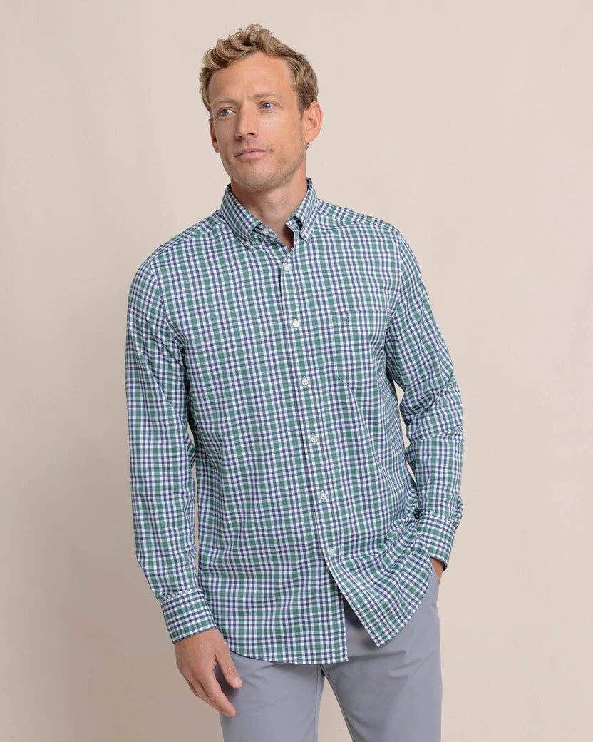 Southern Tide Brrr Intercoastal Haywood Plaid Sport Shirt: Fir