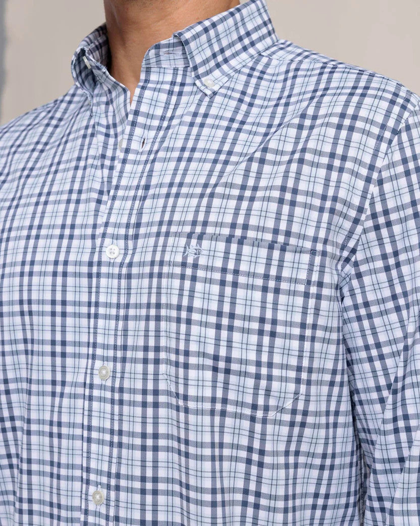 Southern Tide Brrr Intercoastal Haywood Plaid Sport Shirt: Triumph Blue