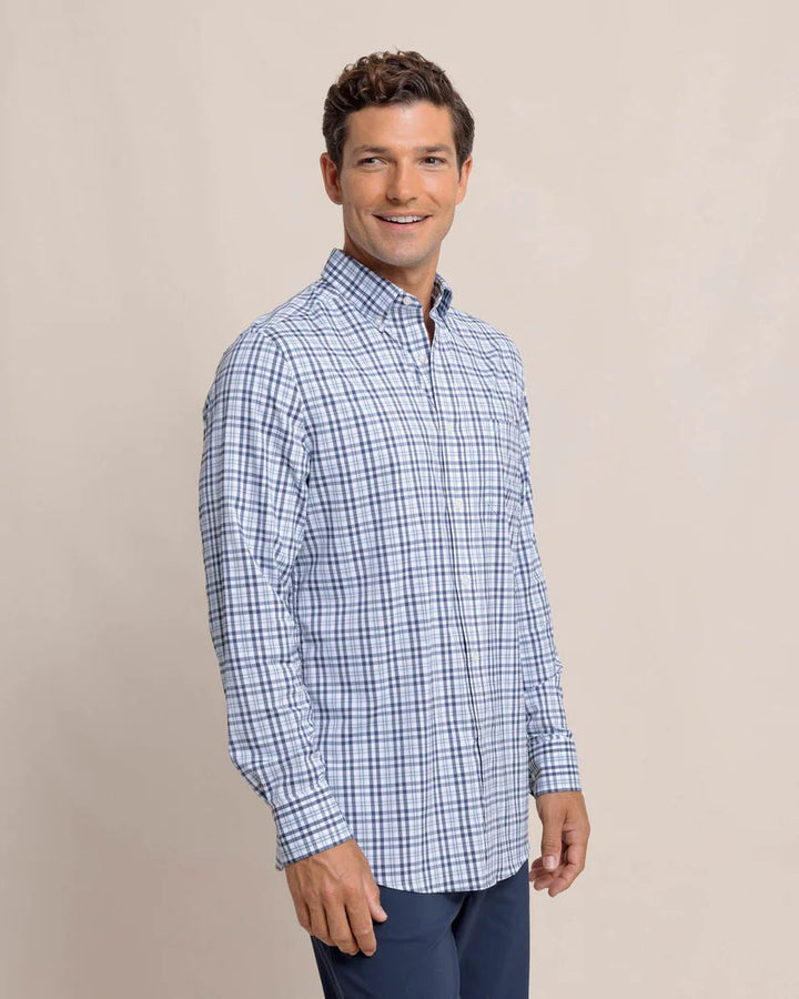 Southern Tide Brrr Intercoastal Haywood Plaid Sport Shirt: Triumph Blue