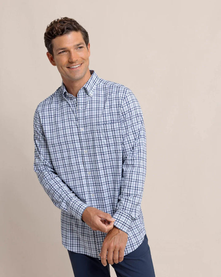 Southern Tide Brrr Intercoastal Haywood Plaid Sport Shirt: Triumph Blue