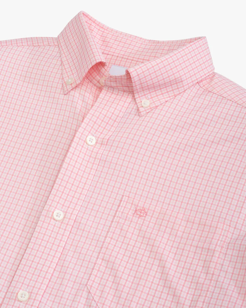 Southern Tide brrr° Intercoastal McBee Check Long Sleeve Sport Shirt: Geranium Pink